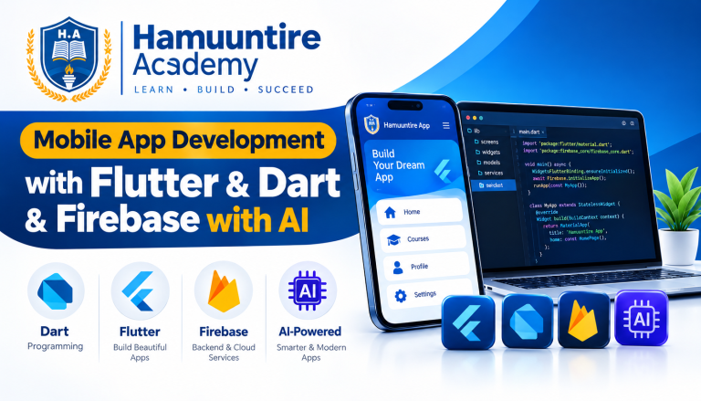 Mobile App Development Flutter, Dart, Firebase & AI